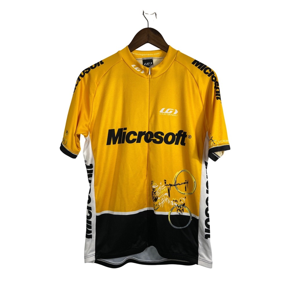 Louis Garneau Microsoft Cycling Jersey Mens M Yellow Black Short Sleeve Canada